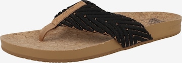 REEF Beach & Pool Shoes 'Cushion Strand' in Black: front