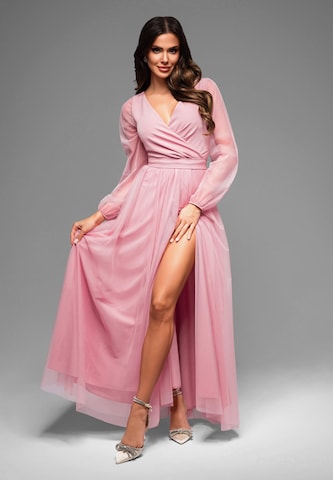 Robe de soirée Ombre en rose : devant