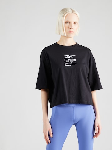 T-shirt fonctionnel Reebok en noir : devant