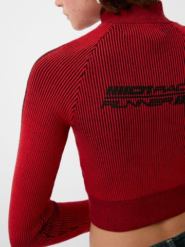 Bershka Knit cardigan in Red