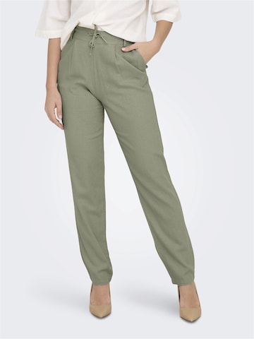 ONLY Regular Pleat-Front Pants 'CARO POPTRASH' in Green: front