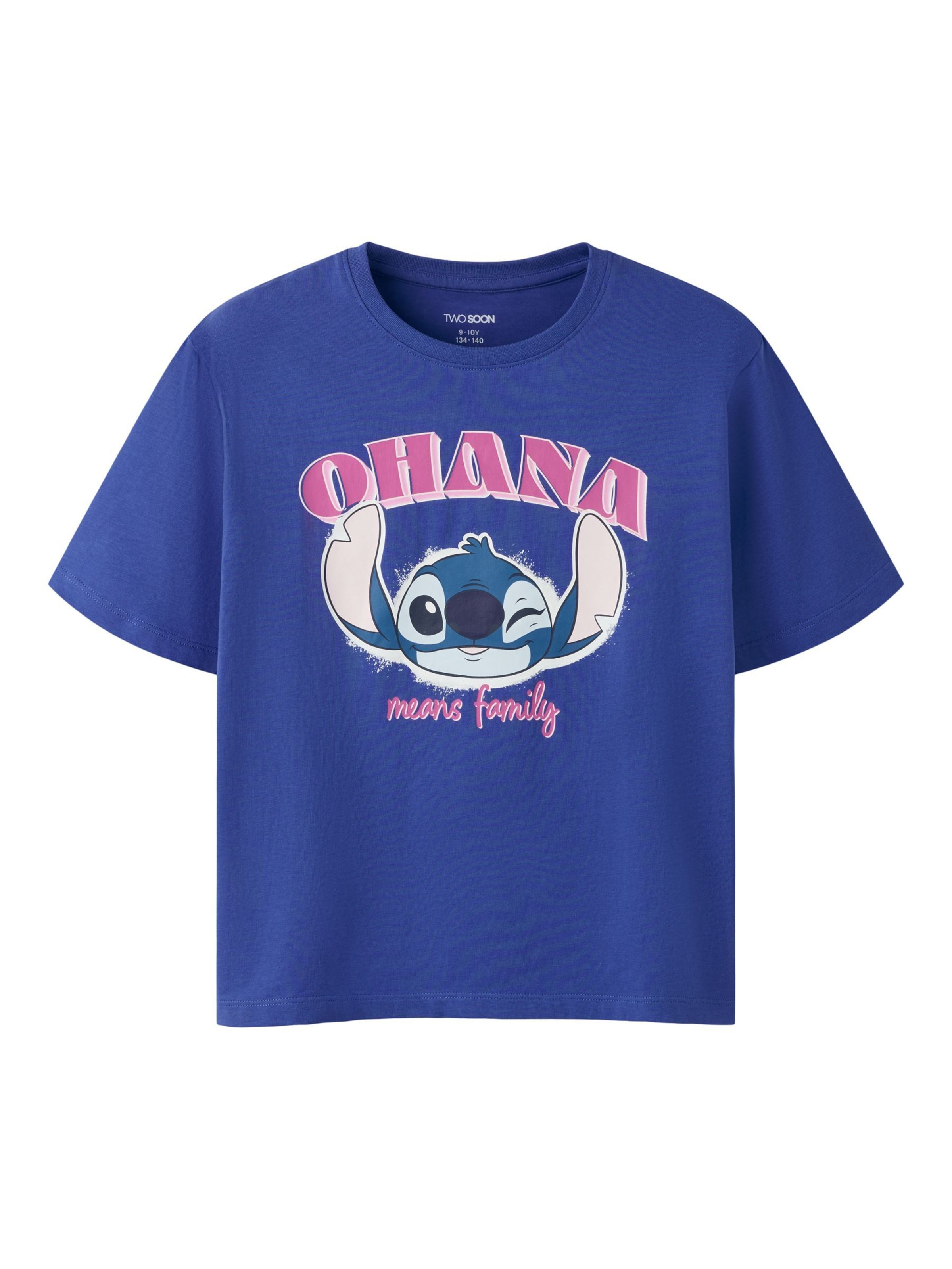 T-Shirt TWO SOON en bleu : devant