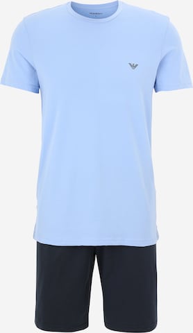 Emporio Armani - Pijama curto em azul: frente