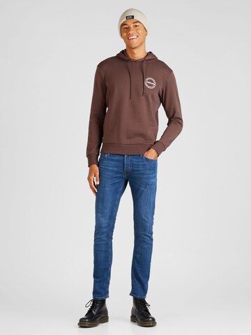 JACK & JONES Sweatshirt 'JAKE' in Brown