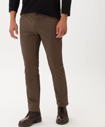 BRAX Slim fit Pants 'Chuck' in Brown: front