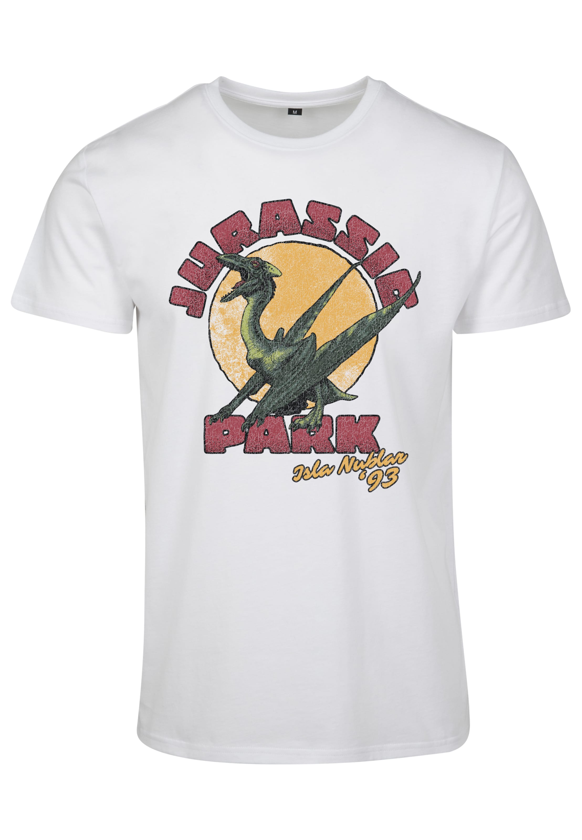 Merchcode - Camisa 'Jurassic Park Isla Nybla' em branco: frente
