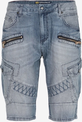 CIPO & BAXX Regular Cargo Jeans in Blue: front