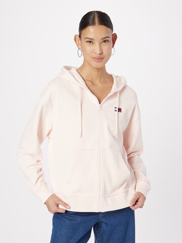 Giacca di felpa di Tommy Jeans in rosa: frontale