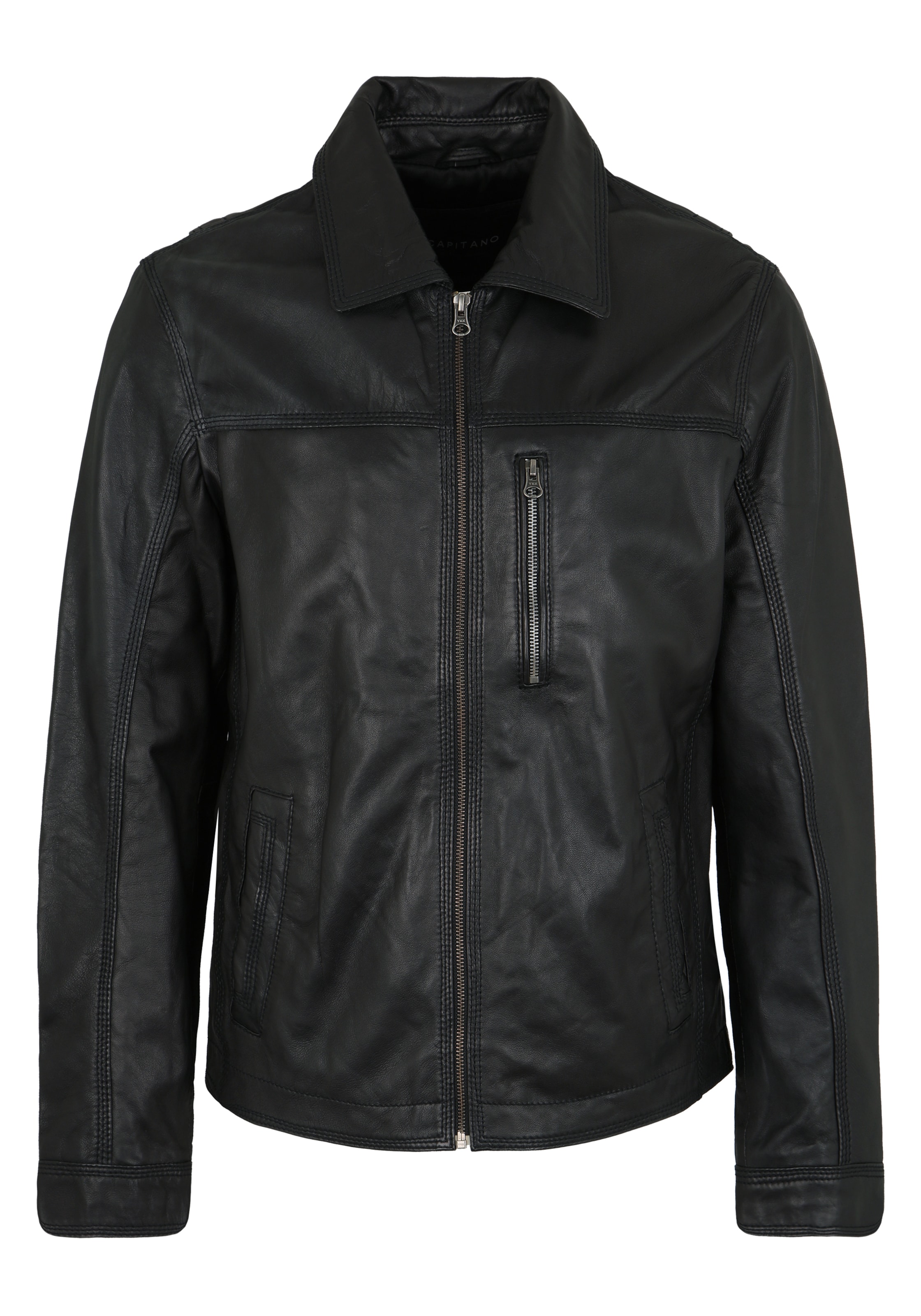 CAPITANO Lederjacke 'Donni' in Schwarz: Vorderseite