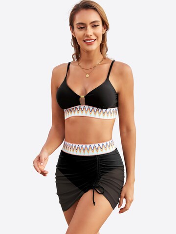 Magicshe Push-up Bikini 'Push Up Bikini Set mit hoher Taille' in Black