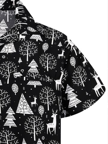King Kameha Regular fit Button Up Shirt 'Christmas Reindeer' in 