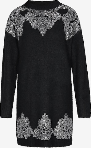 usha BLACK LABEL Gebreide jurk in Zwart: voorkant