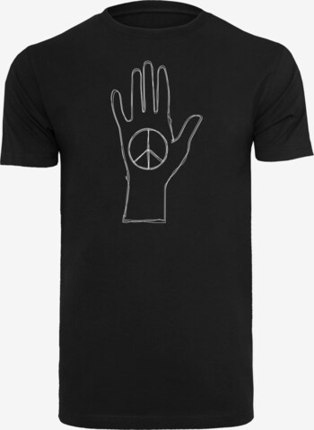 T-Shirt 'Peace - Scribble Hand' Merchcode en noir : devant