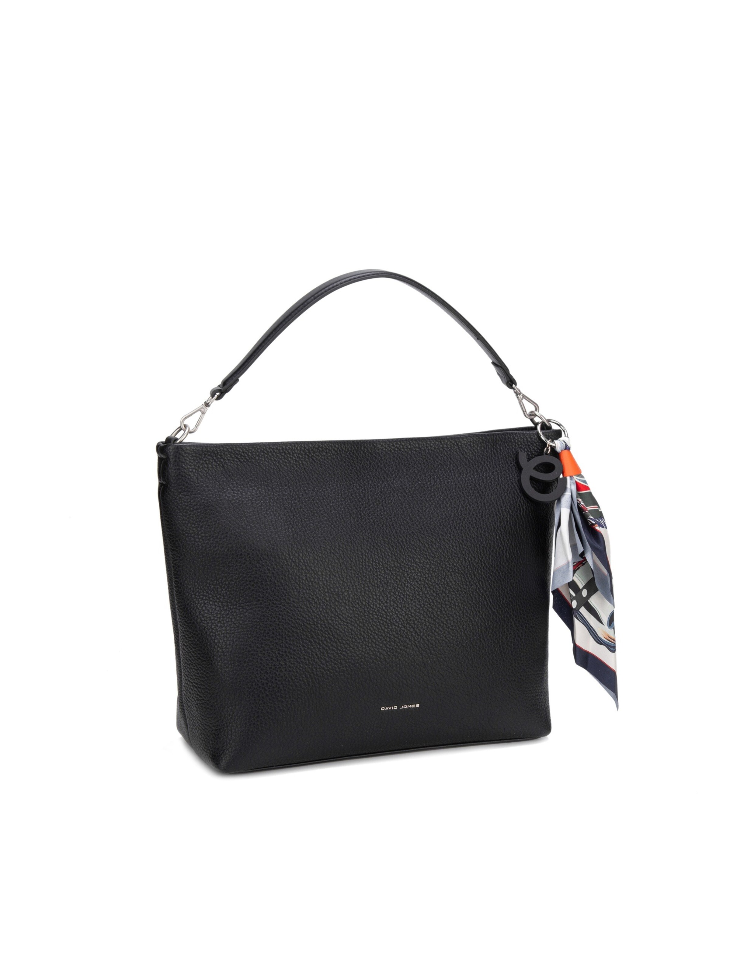 Borsa a spalla 'Borsa Hobo David Jones con Foulard Multicolore e Charm' di David Jones in nero