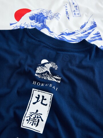 Pijama lungă 'Hokusai' de la Next pe albastru