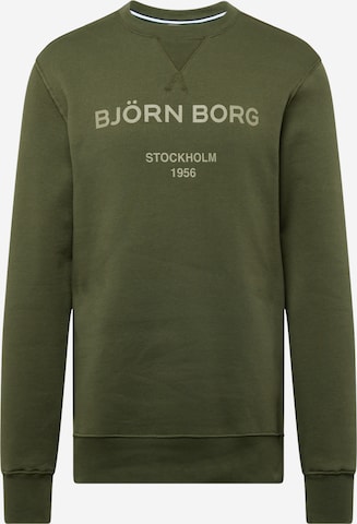 BJÖRN BORG Athletic Sweatshirt in Green: front