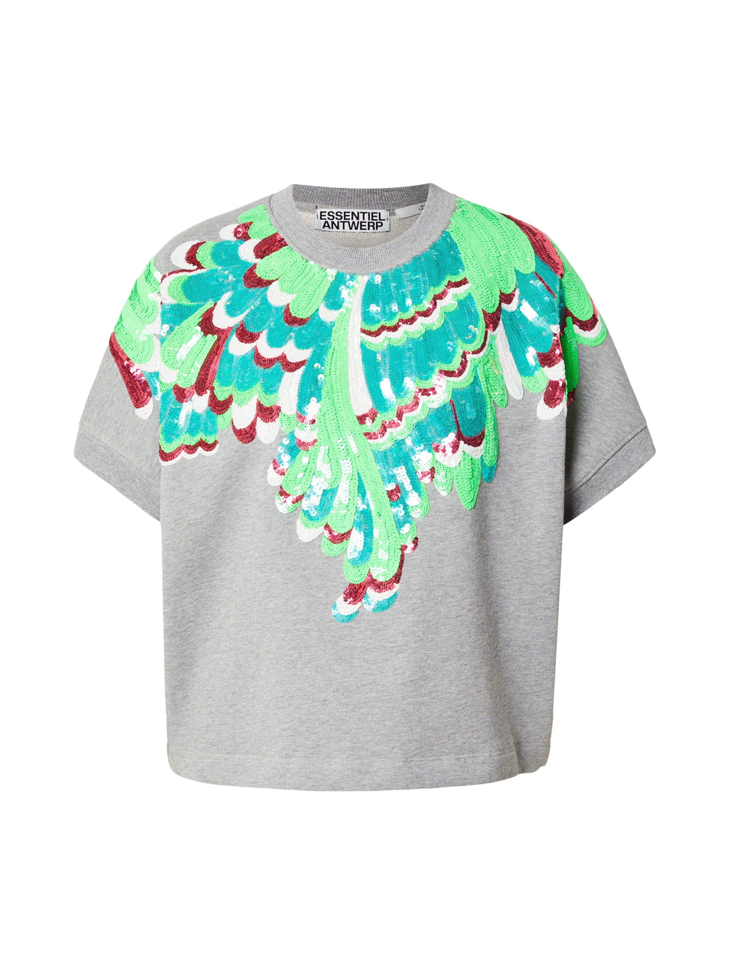 Essentiel Antwerp Свитшот 'JOLIES' в Серый: спереди