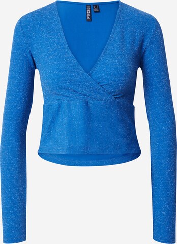 PIECES Shirt 'LINA' in Blauw: voorkant