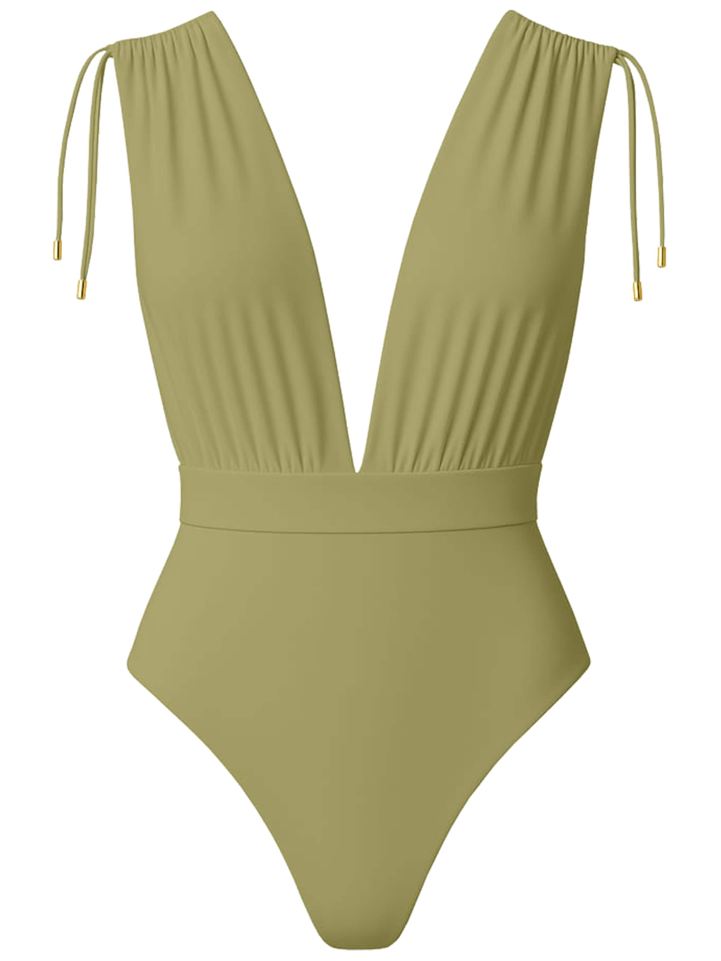 SEA ME SWIM High neck Swimsuit 'CAYMAN' in Green: front