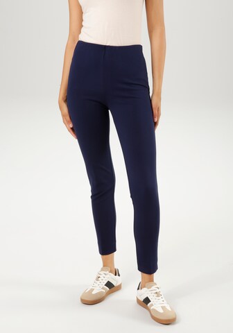 Aniston CASUAL Slim fit Pleated Pants in Blue: front