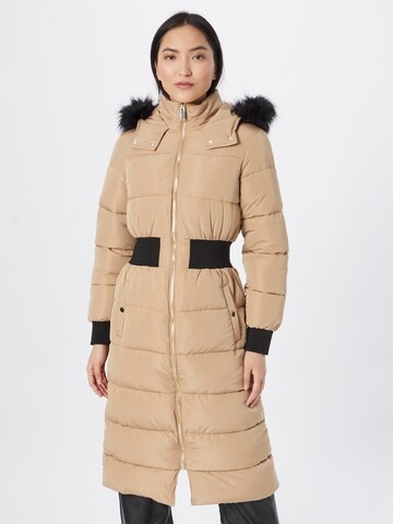 River Island Winter Coat in Beige: front