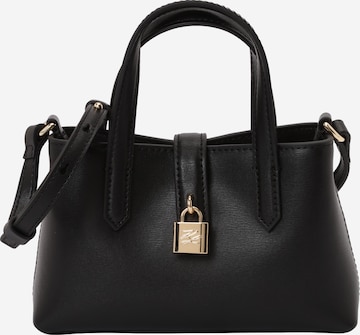 melns Karl Lagerfeld Rokassomiņa: no priekšpuses