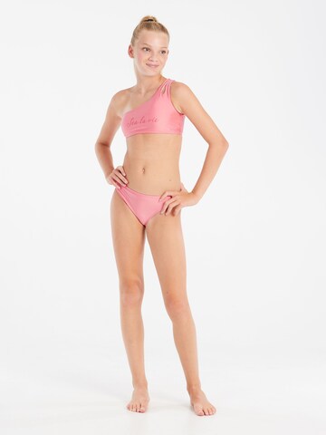 PROTEST Bustier Bikini 'PRTYeah JR' in Roze: voorkant