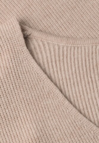 STREET ONE Langarm Pullover mit V-Ausschnitt in Beige