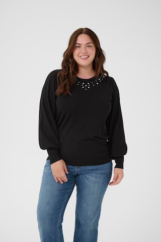 Pull-over 'KCrahina' KAFFE CURVE en noir : devant