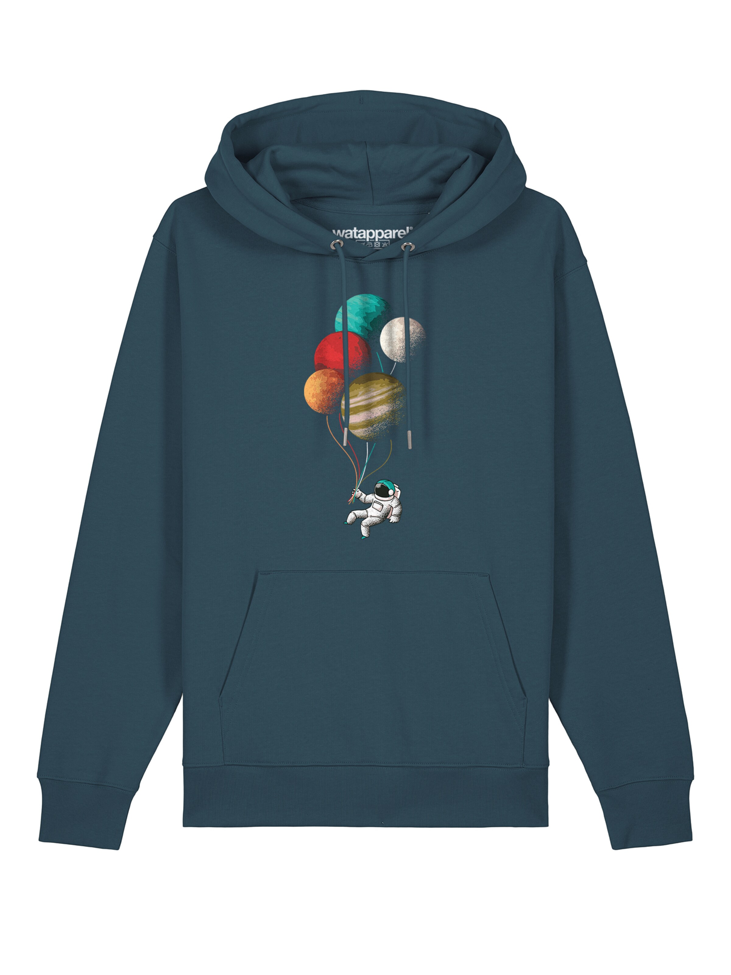 Watapparel Sweatshirt ' Balloon Spaceman ' in Blauw: voorkant