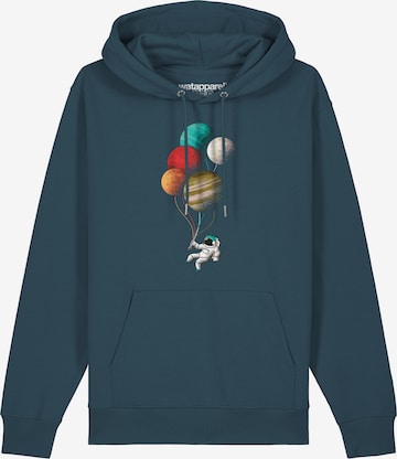 Watapparel Sweatshirt ' Balloon Spaceman ' in Blauw: voorkant