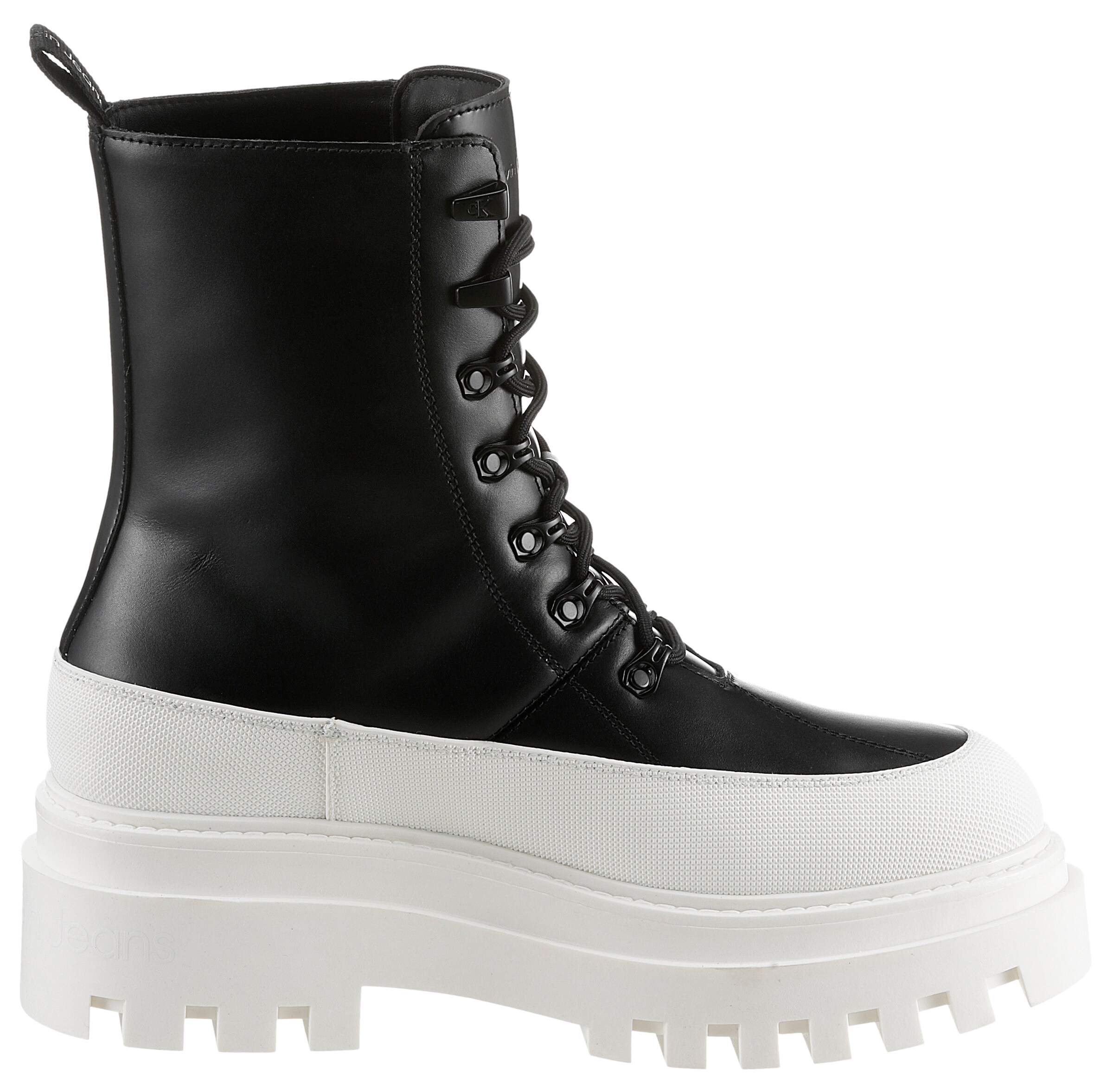 Calvin Klein Lace-Up Ankle Boots in Black