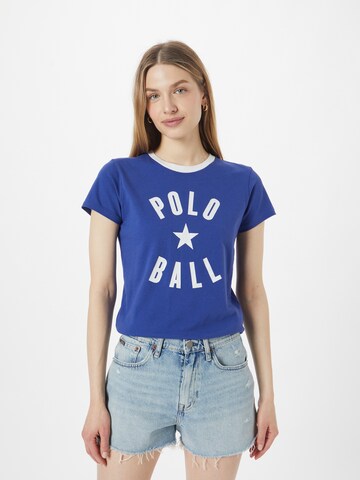 Tricou de la Polo Ralph Lauren pe albastru: față