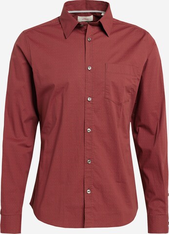 s.Oliver Slim fit Button Up Shirt in Red: front