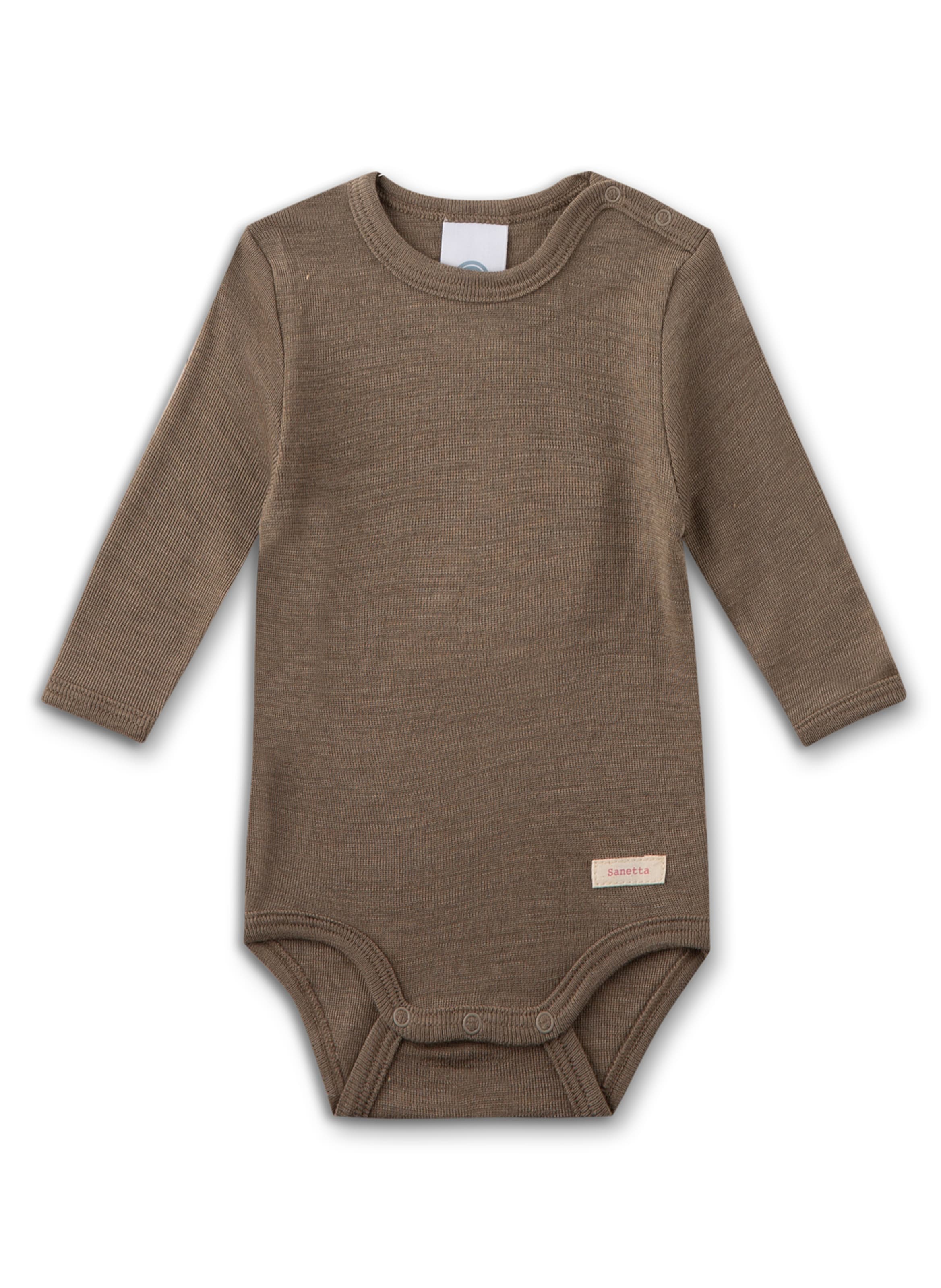 Tutina / body per bambino di Sanetta in beige: frontale