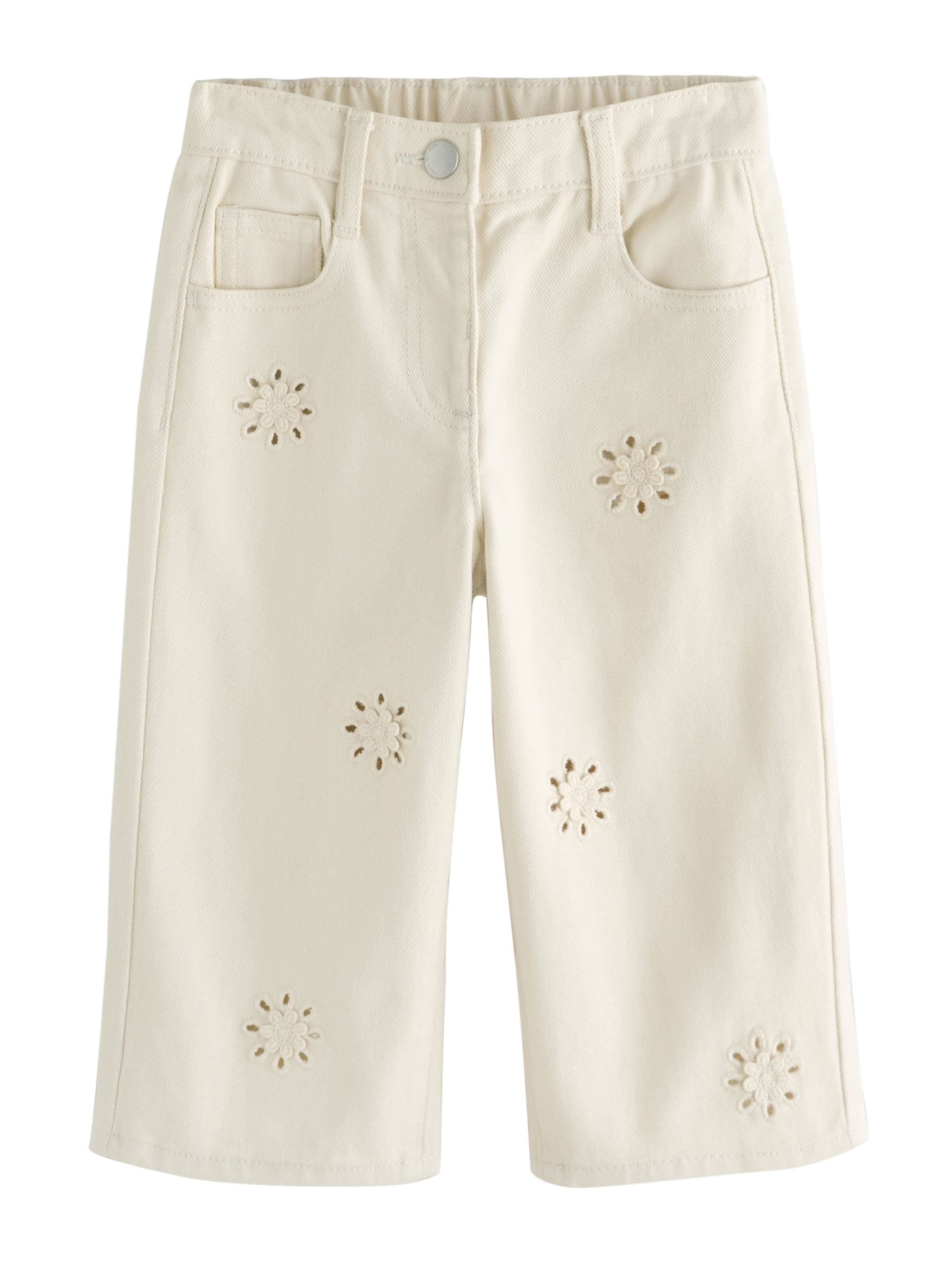 NextWide Leg/ Široke nogavice Traperice - bež boja: prednji dio