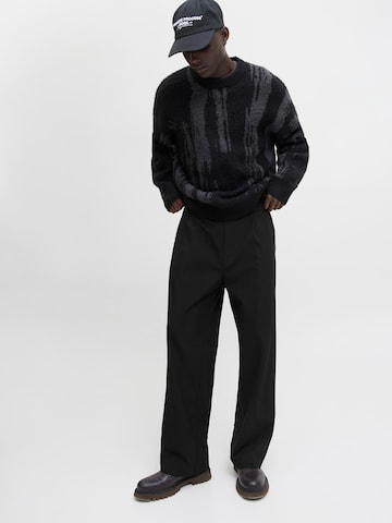 JACK & JONES Loosefit Bandplooibroek 'JPSTBILL DIEGO' in Zwart