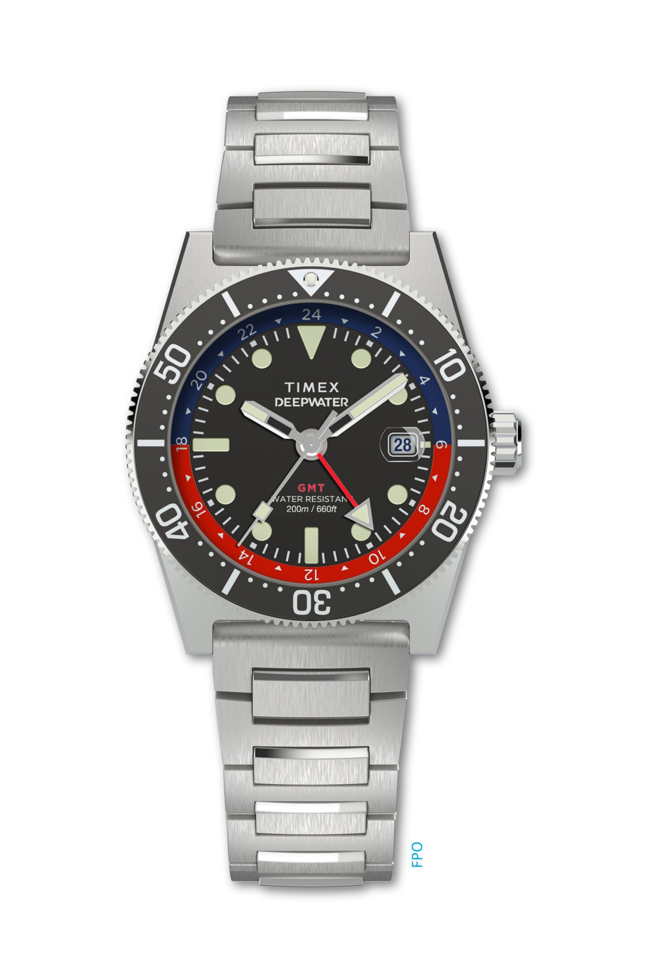 Montre à affichage analogique TIMEX en argent : devant