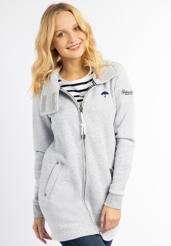 Schmuddelwedda Zip-Up Hoodie in Grey: front