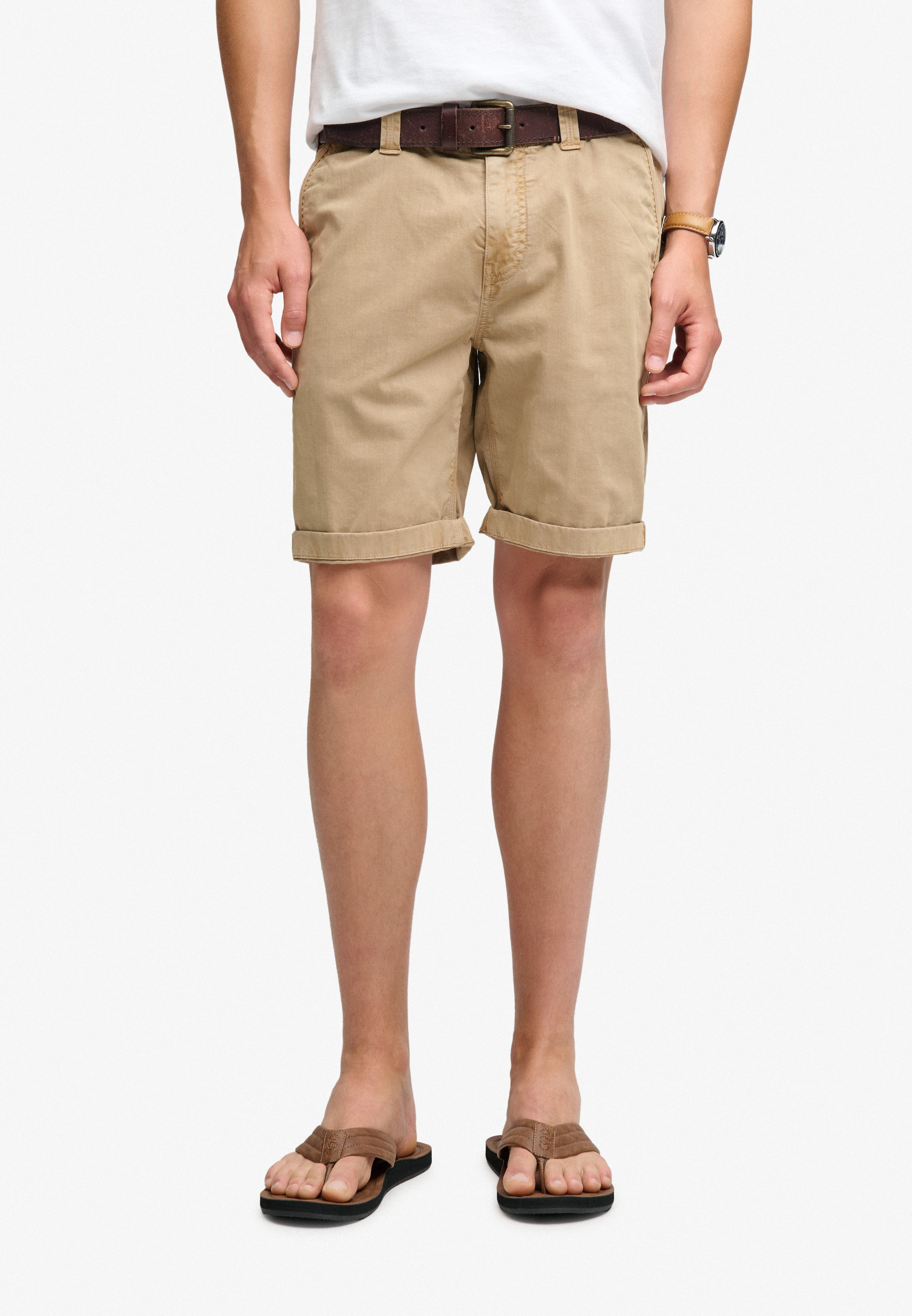 Superdry & Co Regular Cargo Pants in Beige: front
