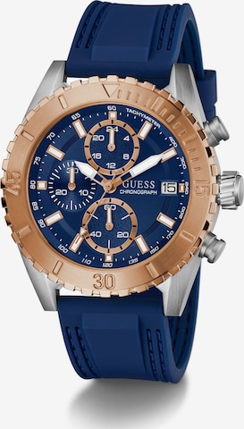 GUESS Analoog horloge 'DEFENDER' in Blauw: voorkant
