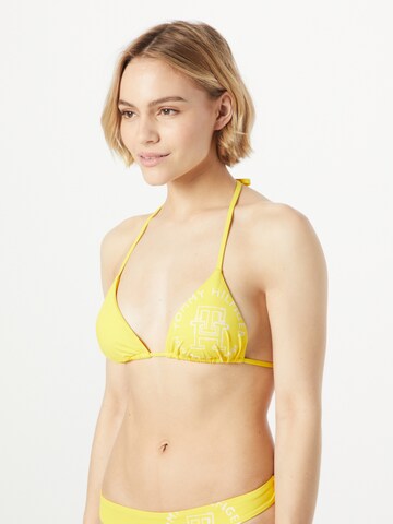 Tommy Hilfiger Underwear Triangle Bikini Top in Yellow: front