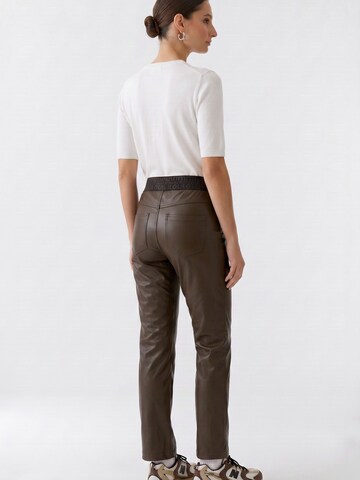 OUI Slimfit Hose in Braun