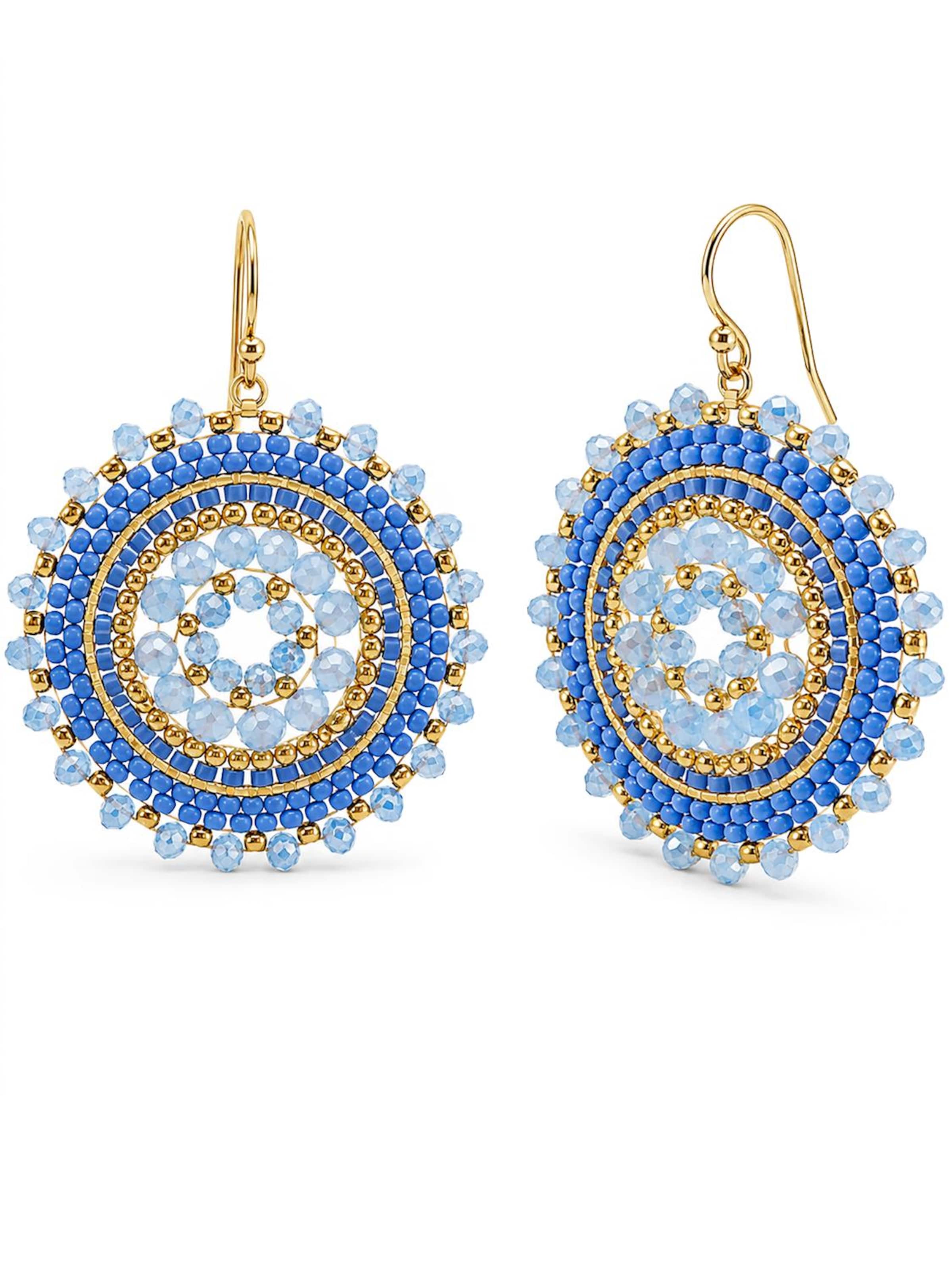 Alster Herz - Pendientes 'IBIZA HALO' en azul: frente