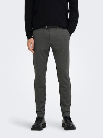 Only & Sons Slim fit Chino trousers 'ONSMark' in Grey: front