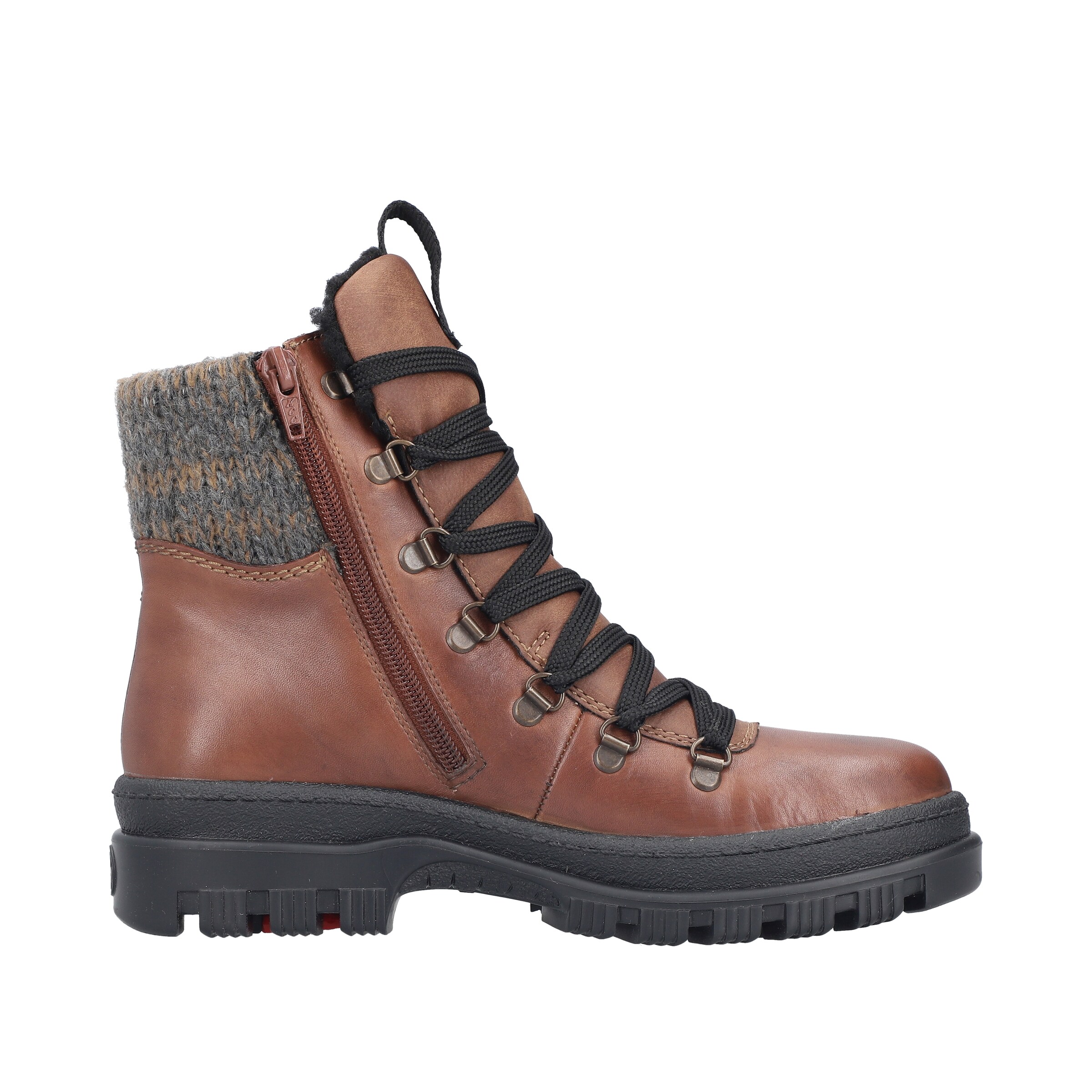 Rieker Lace-Up Ankle Boots in Brown