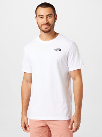 THE NORTH FACE Regular fit Performance Shirt 'Red Box' in White: front