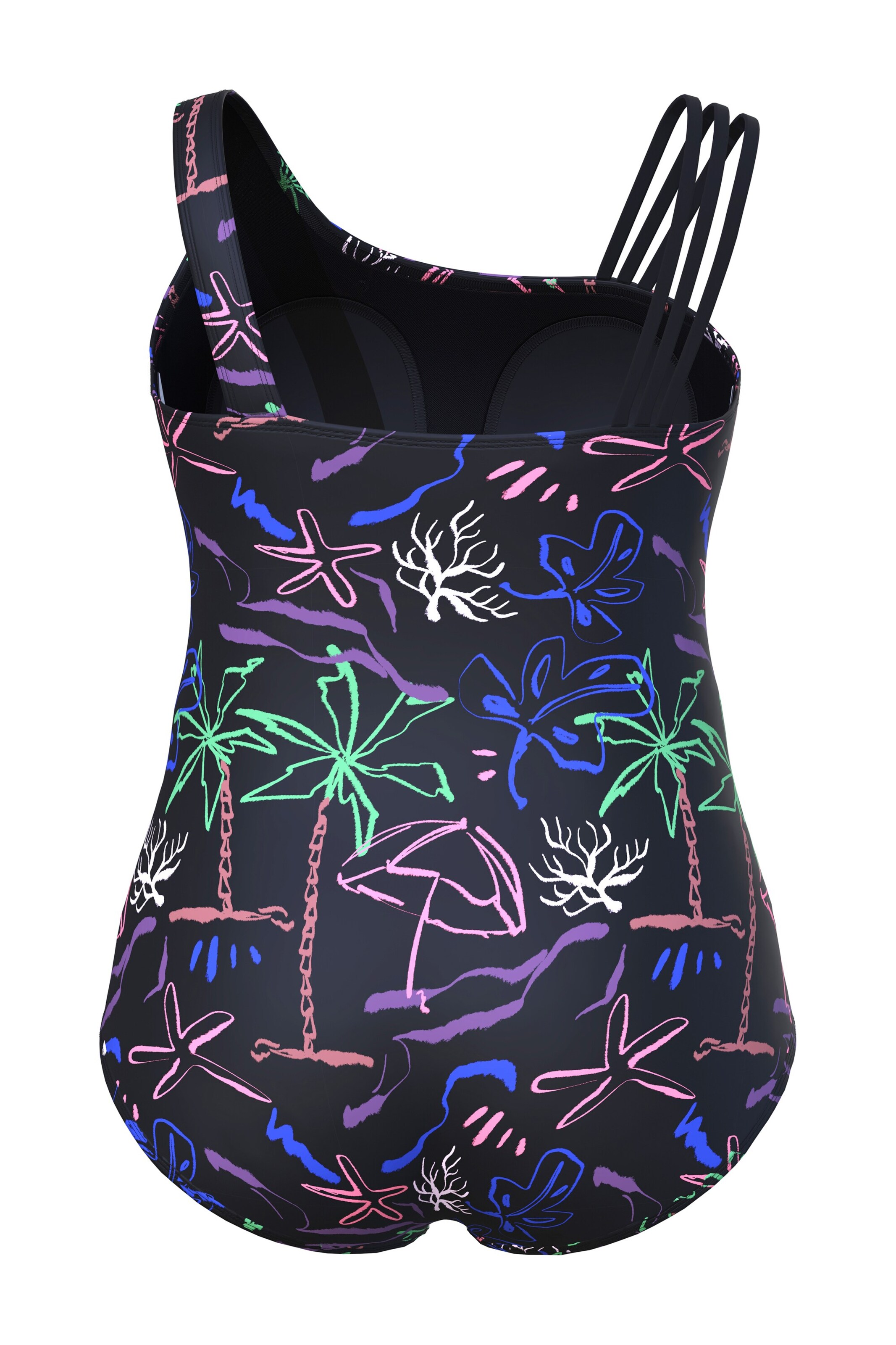 Ulla Popken High neck Badpak in Zwart