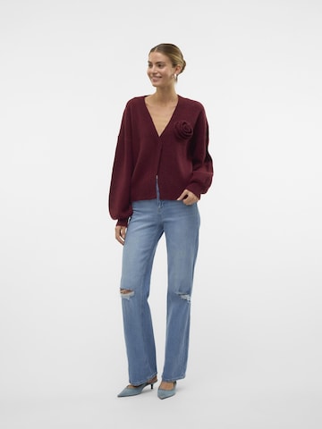 VERO MODA Gebreid vest 'Carrie' in Rood