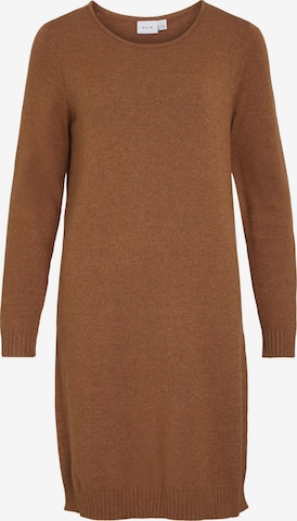 VILA Pletené šaty - Hnedá: predná strana